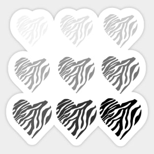 gradient zebra heart Sticker